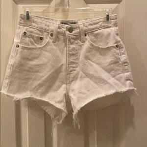 White denim shorts